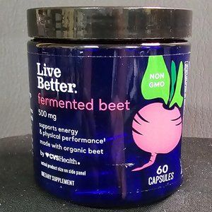 Live Better Fermented Beet 500mg 60 Count NEW exp 3/202